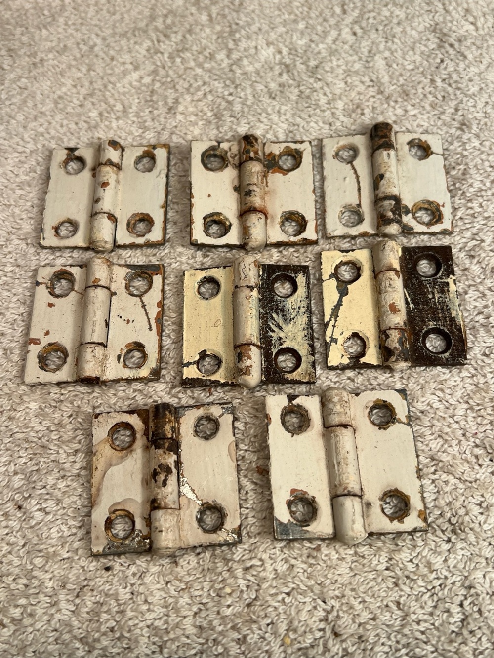 Vintage Salvaged Metal Hinges Lot of 8 Architectural Hardware 1-1/2” X 1-1/2”